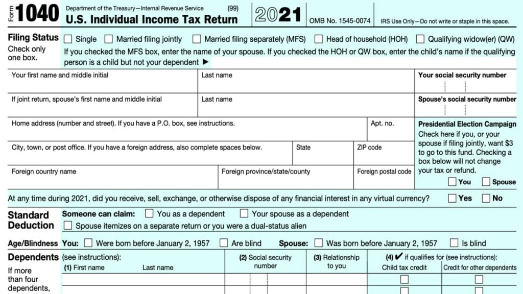 Form 1040 Instructions Booklet 2021 2022 1040 Forms TaxUni