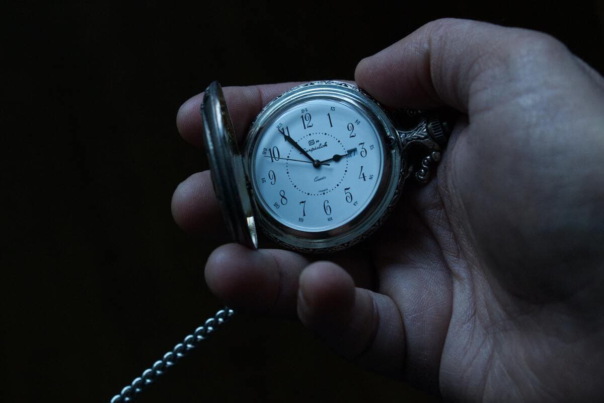pocket watch showing time
