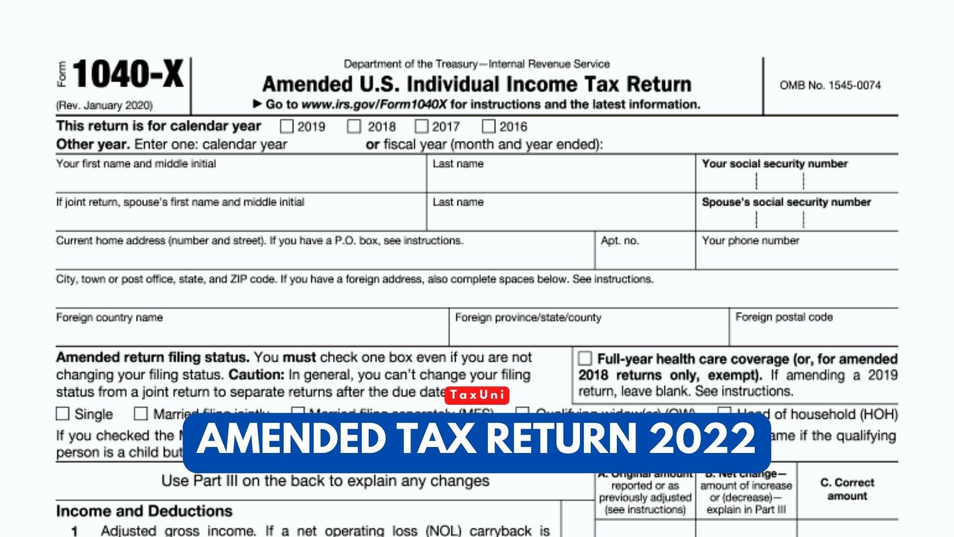 Amended Tax Return 2022