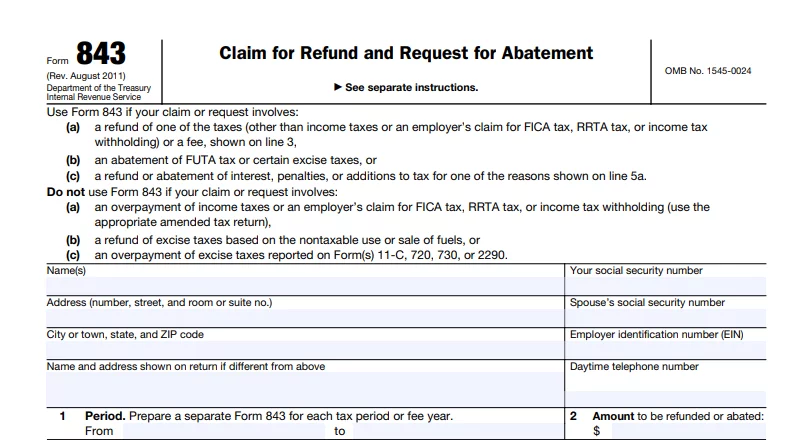 Where To File Form 843