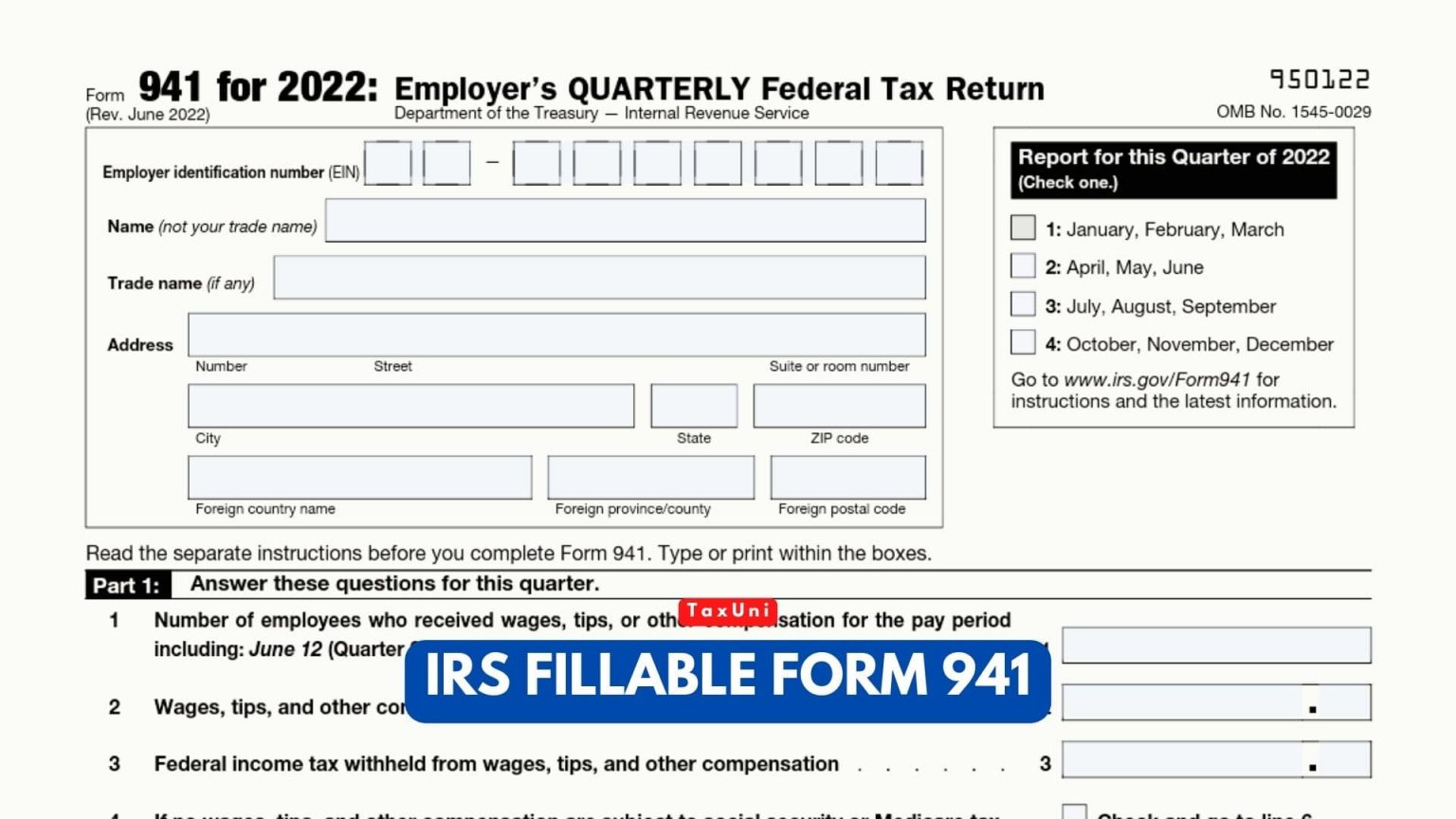 IRS Fillable Form 941 2023