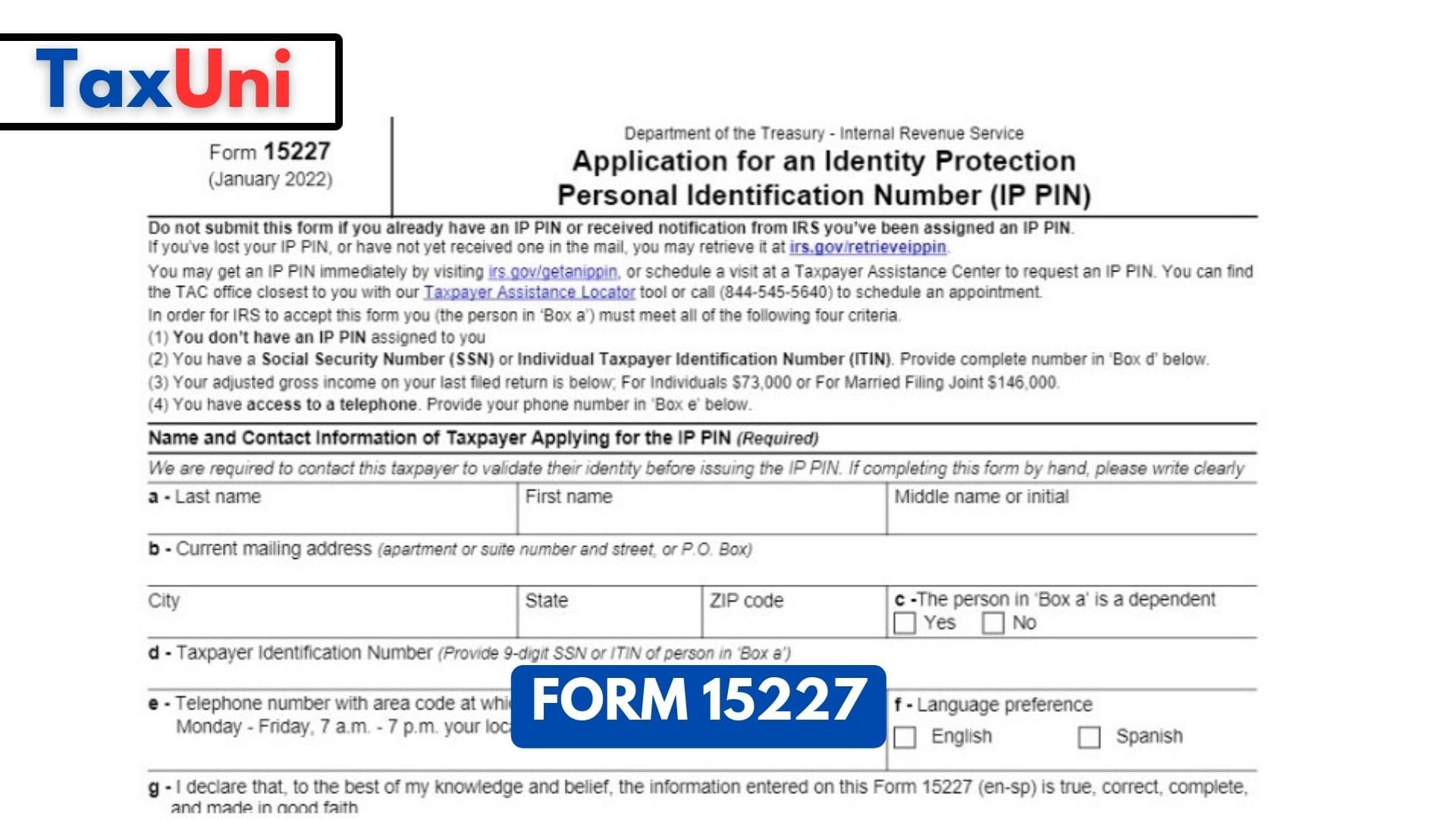 Form 15227 Online, Printable, Fillable, Blank