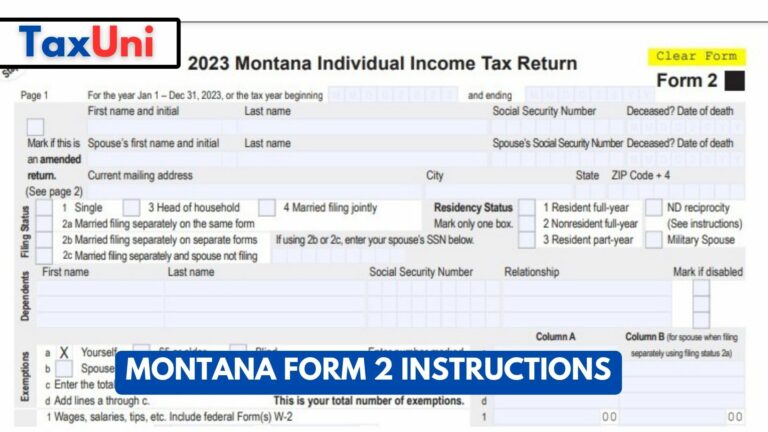 Mt Form 2 Montana Form 2 Instructions
