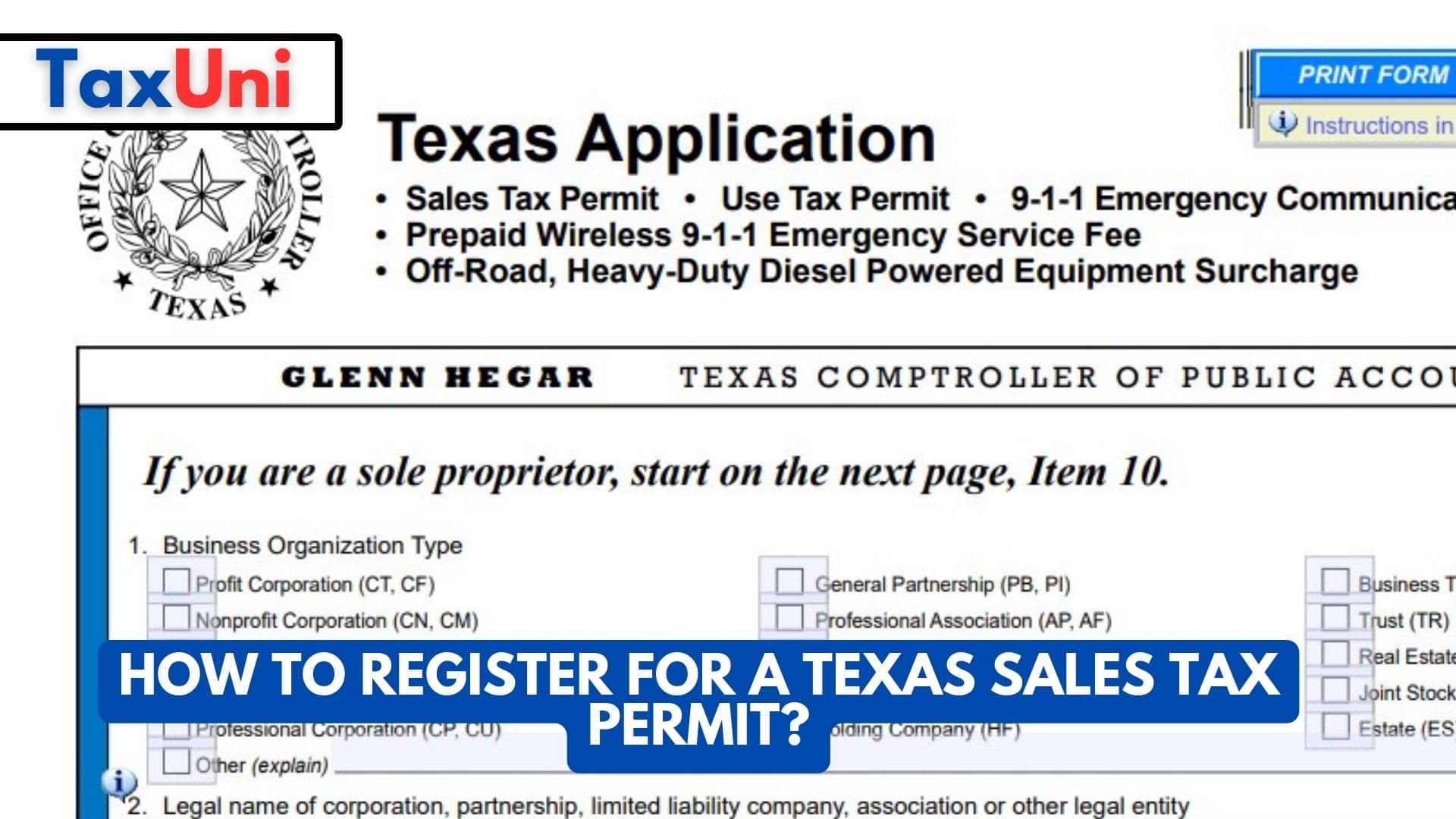 Texas Sales Tax Permit