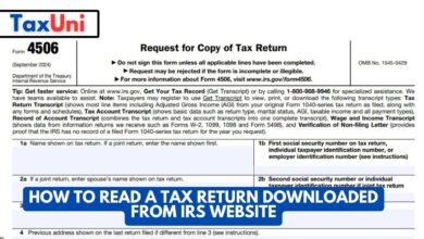 How to Read a Tax Return Downloaded from IRS Website